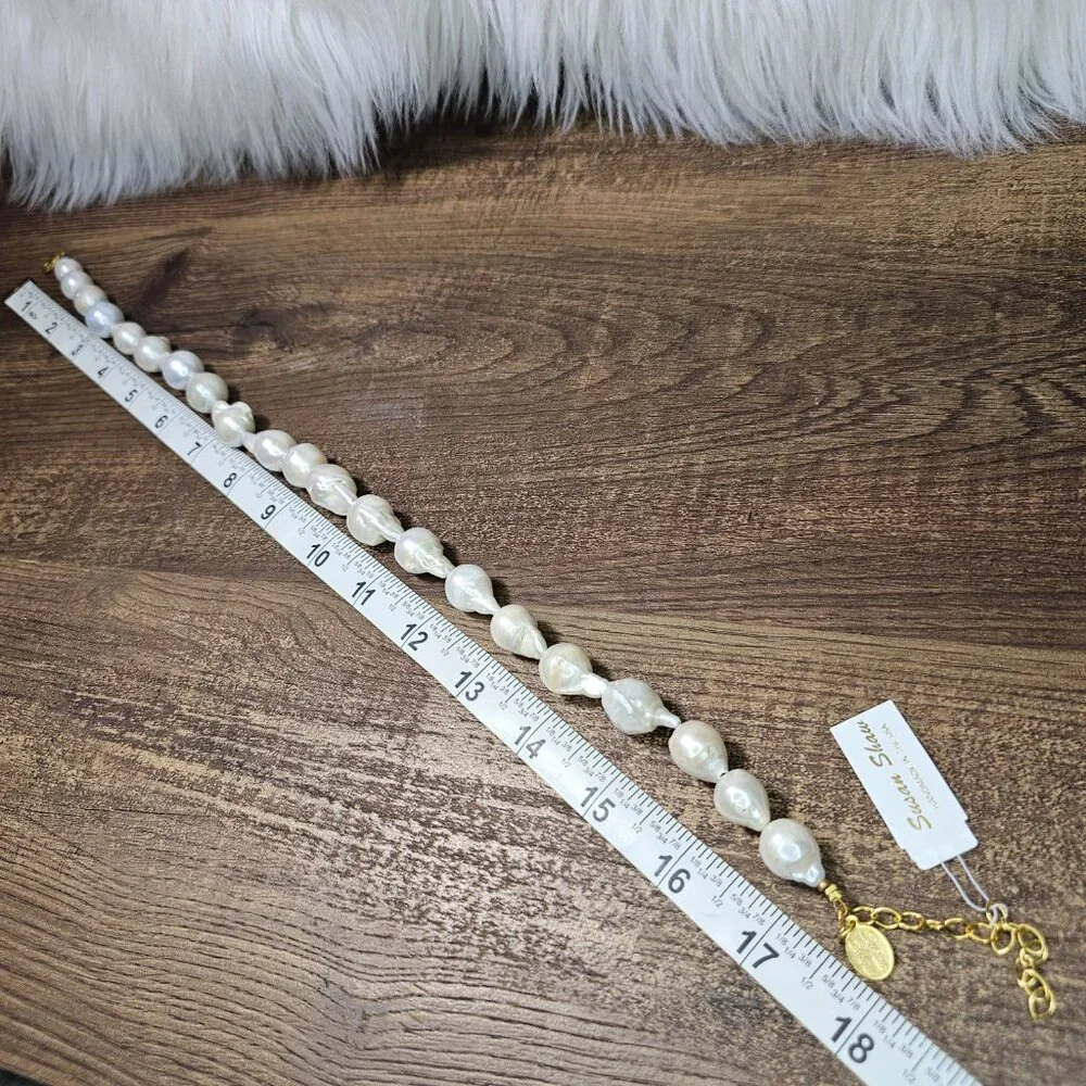 NWT!! Susan Shaw Natural Large Baroque Freshwater Pearl Necklace - Picture 2 of 4
